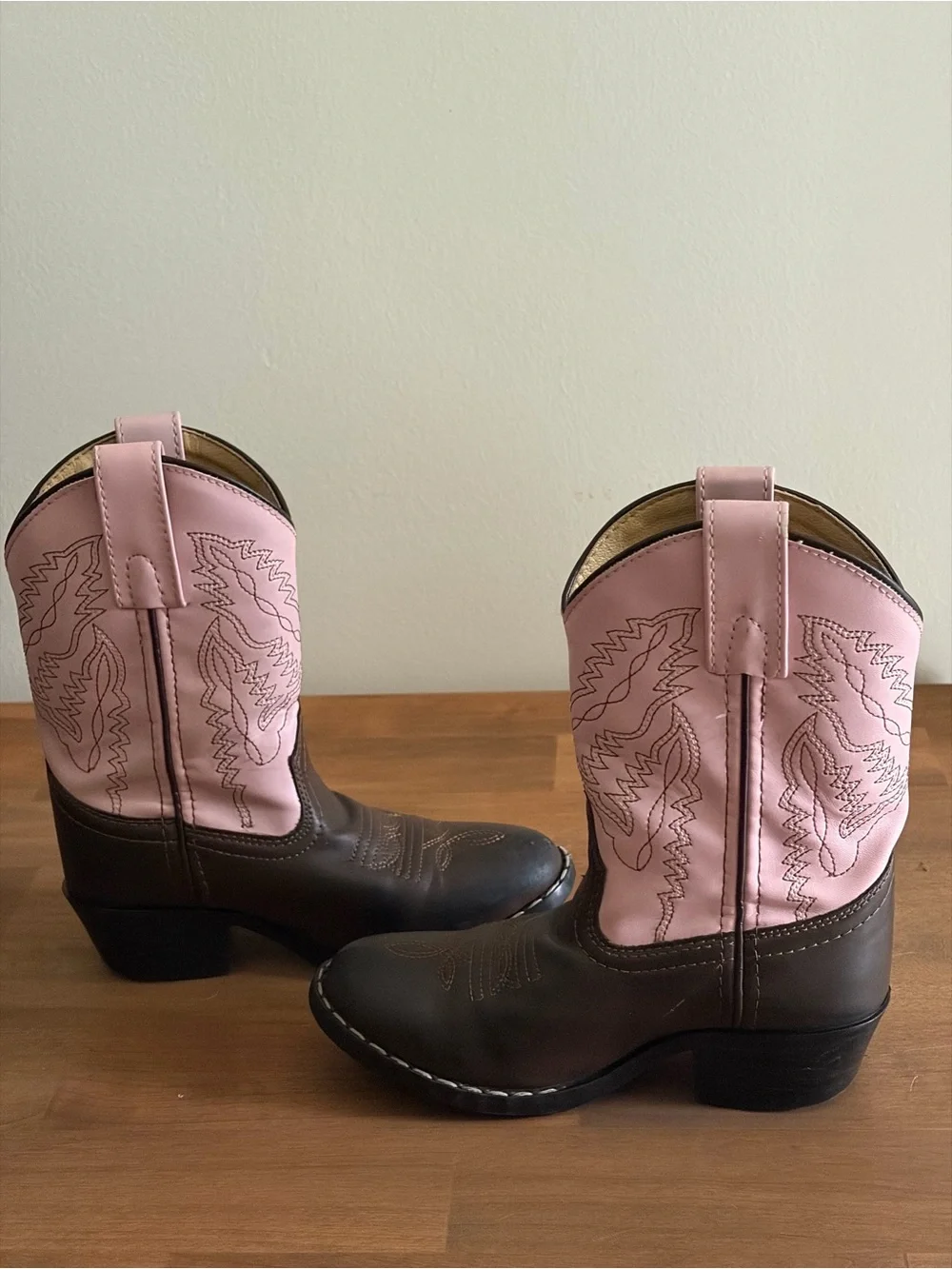 Smoky Mountain Brown & Pink Kids Girls Cowboy Western Boots Size 11